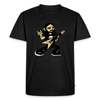 metal rock and roll hell music fest guitar - Men's Premium Organic T-Shirt - black - Front - Nico (187cm)
