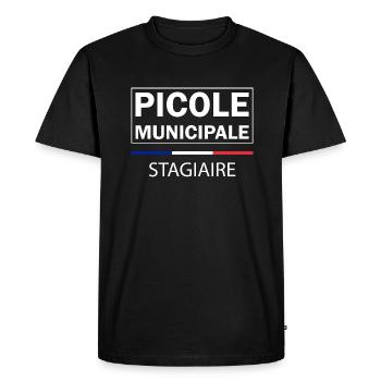 Picole Municipale - Stagiaire - T-shirt Premium bio Homme - noir - Devant - Nico (187cm)