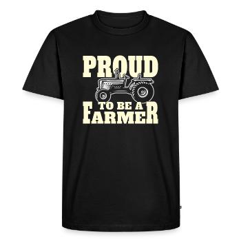 Fier d’être agriculteur. Fier de l’agriculteur. - T-shirt Premium bio Homme - noir - Devant - Nico (187cm)