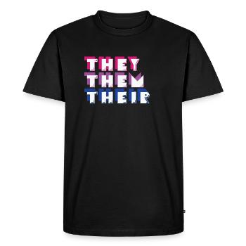 LBGT Flag Gay Pride Human They Them Their - Men's Premium Organic T-Shirt - black - Front - Nico (187cm)