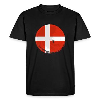 Denmark Flag Scandinavia Danish Flag Travel - Men's Premium Organic T-Shirt - black - Front - Nico (187cm)