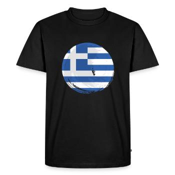Grèce Drapeau Hellas Athènes Drapeau grec - T-shirt Premium bio Homme - noir - Devant - Nico (187cm)