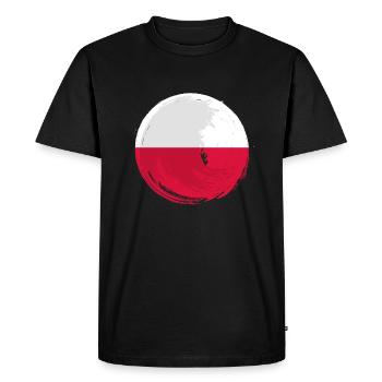 Poland Flag Used Look Polska Polish Flag - Men's Premium Organic T-Shirt - black - Front - Nico (187cm)