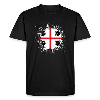 Sardinia Flag Klecks Sardinian Flag Splash - Men's Premium Organic T-Shirt - black - Front - Nico (187cm)