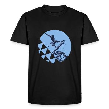 Surfing Surfer Surf Circle Blue - Men's Premium Organic T-Shirt - black - Front - Nico (187cm)