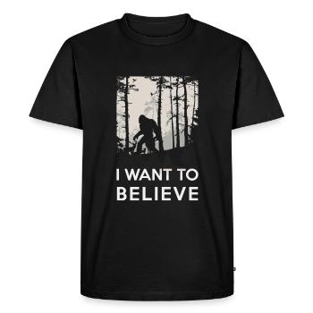 I want to believe - Bigfoot Sasquatch - Men's Premium Organic T-Shirt - black - Front - Nico (187cm)