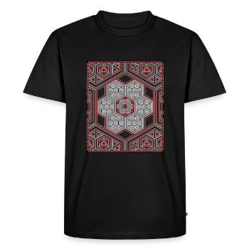 Sacred Geometry Shirt Goa Psy Pattern Yoga Aum Om - Men's Premium Organic T-Shirt - black - Front - Nico (187cm)