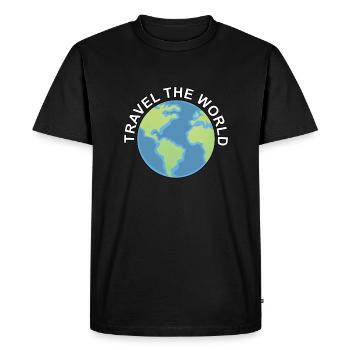 Voyage dans le monde Voyage dans le monde - T-shirt Premium bio Homme - noir - Devant - Nico (187cm)