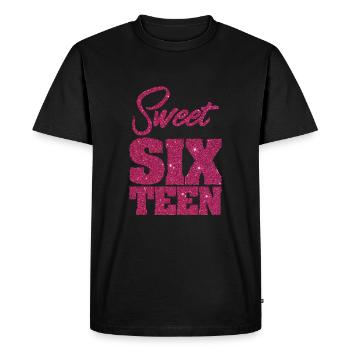 Anniversaire - Sweet 16 seize anniversaire - T-shirt Premium bio Homme - noir - Devant - Nico (187cm)