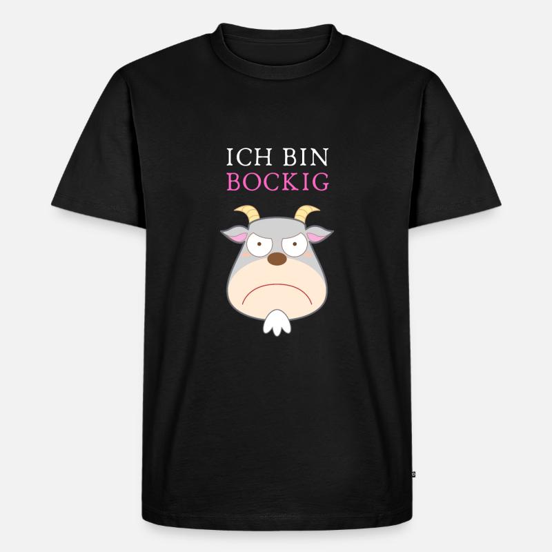 Ich bin BOCKIG! - Männer Premium Bio T-Shirt - Schwarz