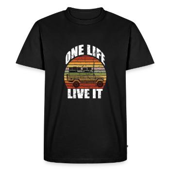 Defender Sur le toit 4x4 véhicule de voyage - T-shirt Premium bio Homme - noir - Devant - Nico (187cm)