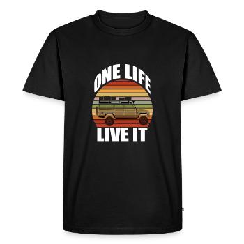 Defender Sur le toit 4x4 véhicule de voyage - T-shirt Premium bio Homme - noir - Devant - Nico (187cm)