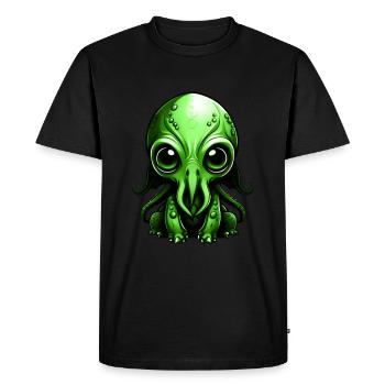 Charme de Lovecraft : Adorable bébé mignon Cthulhu - T-shirt Premium bio Homme - noir - Devant - Nico (187cm)