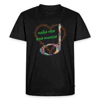 demi-note e 7 pas de vie sans musique latine - T-shirt Premium bio Homme - noir - Devant - Nico (187cm)