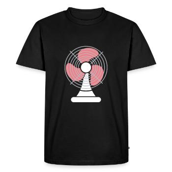 Ventilateur Chaleur d’été - T-shirt Premium bio Homme - noir - Devant - Nico (187cm)