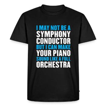 Drôle d’accordeur de piano - T-shirt Premium bio Homme - noir - Devant - Nico (187cm)