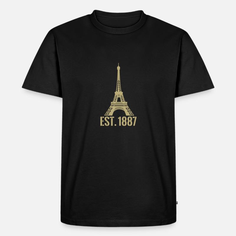 EIffelturm - Männer Premium Bio T-Shirt - Schwarz