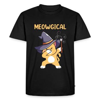 Halloween Cat Witch - Men's Premium Organic T-Shirt - black - Front - Nico (187cm)