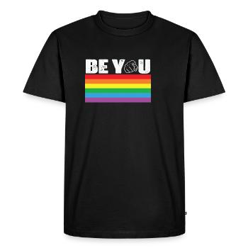 LBGT Flag Gay Pride Human Be You - Men's Premium Organic T-Shirt - black - Front - Nico (187cm)