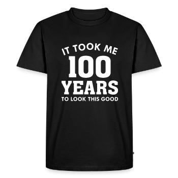 Il m’a fallu 100 ans pour être aussi beau - T-shirt Premium bio Homme - noir - Devant - Nico (187cm)