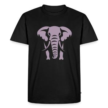 Elephant Silhouette White Logo - Men's Premium Organic T-Shirt - black - Front - Nico (187cm)
