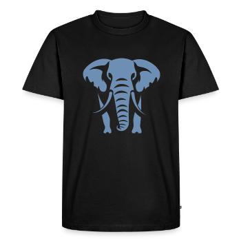 Elephant Silhouette White Logo - Men's Premium Organic T-Shirt - black - Front - Nico (187cm)