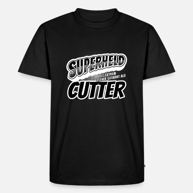 Superheld, clever getarnt als Cutter - Männer Premium Bio T-Shirt - Schwarz