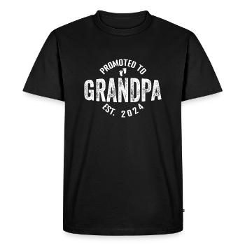 Promoted To Grandpa 2024 Grandpa Gift - T-shirt Premium bio Homme - noir - Devant - Nico (187cm)
