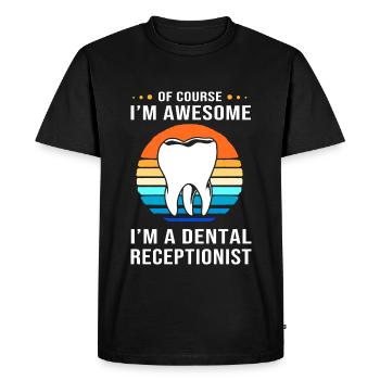 Receptionist Dentist Dental Dentist - Men's Premium Organic T-Shirt - black - Front - Nico (187cm)