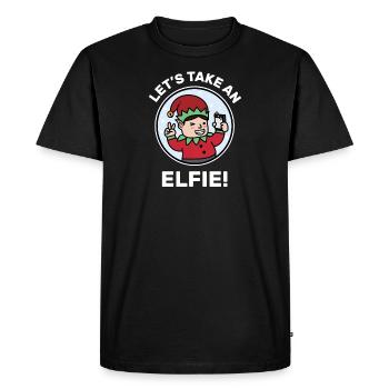 Christmas. XMas. Wine. Santa Clause. Elves. - Men's Premium Organic T-Shirt - black - Front - Nico (187cm)