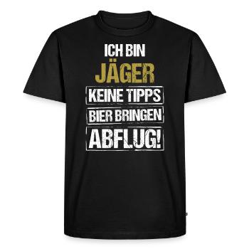 Je suis un chasseur - apporte de la bière et décolle - T-shirt Premium bio Homme - noir - Devant - Nico (187cm)