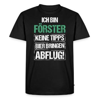 I'm a forester - bring beer and take off - Men's Premium Organic T-Shirt - black - Front - Nico (187cm)