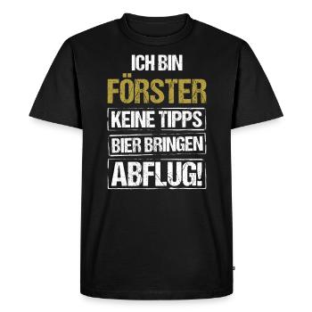 Je suis forestier - apporte de la bière et décolle - T-shirt Premium bio Homme - noir - Devant - Nico (187cm)