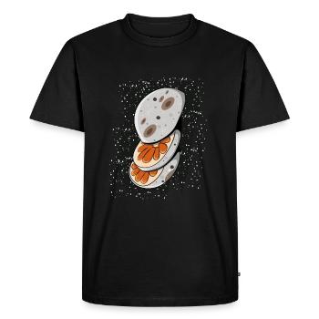 Orange moon - Men's Premium Organic T-Shirt - black - Front - Nico (187cm)