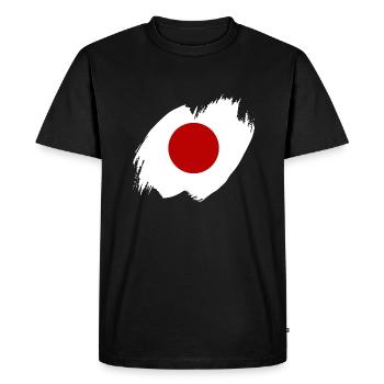 Drapeau du Japon utilisé Look Nihon Drapeau japonais - T-shirt Premium bio Homme - noir - Devant - Nico (187cm)