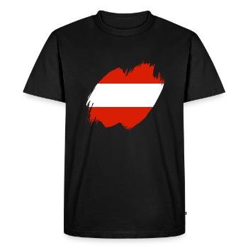 Drapeau de l’Autriche Drapeau autrichien AT - T-shirt Premium bio Homme - noir - Devant - Nico (187cm)