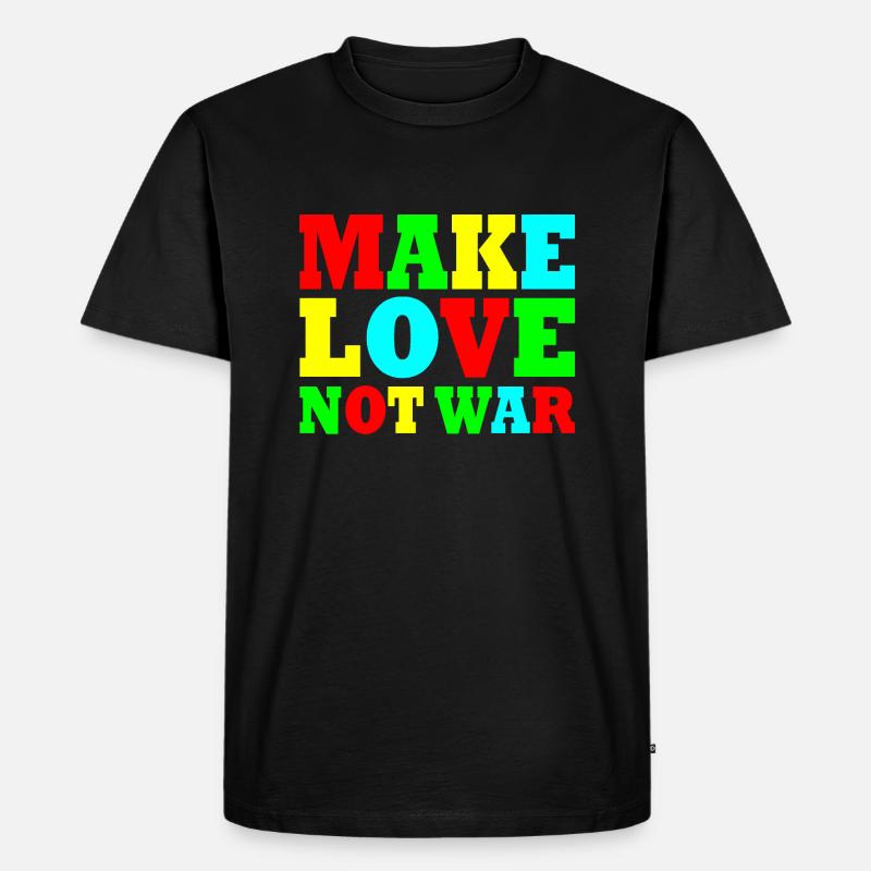 Make love not war - Männer Premium Bio T-Shirt - Schwarz