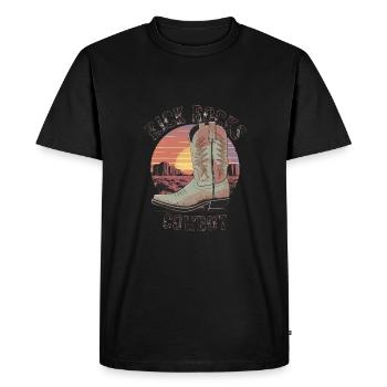 Kick Rocks Cowboy Western coucher de soleil pour un - T-shirt Premium bio Homme - noir - Devant - Nico (187cm)