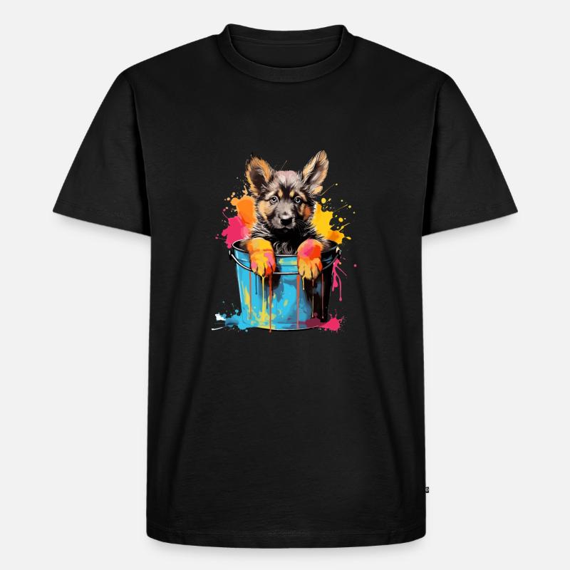 Deutscher Schäferhund Hund Hunderasse - Männer Premium Bio T-Shirt - Schwarz