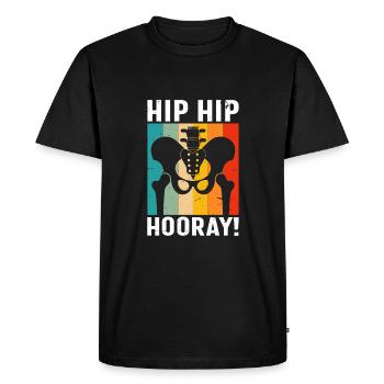 Hanche Hanche Hourra Remplacement de la hanche Thérapie physique amusante - T-shirt Premium bio Homme - noir - Devant - Nico (187cm)