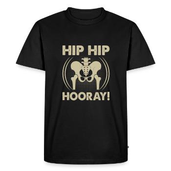 Hanche Hanche Hourra Remplacement de la hanche Thérapie physique amusante - T-shirt Premium bio Homme - noir - Devant - Nico (187cm)