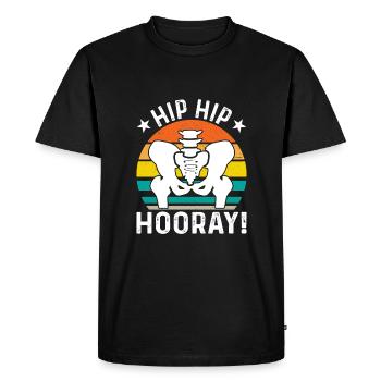 Hanche Hanche Hourra Remplacement de la hanche Thérapie physique amusante - T-shirt Premium bio Homme - noir - Devant - Nico (187cm)