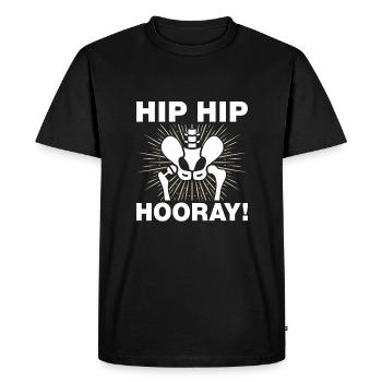 Hanche Hanche Hourra Remplacement de la hanche Thérapie physique amusante - T-shirt Premium bio Homme - noir - Devant - Nico (187cm)