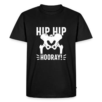 Hanche Hanche Hourra Remplacement de la hanche Thérapie physique amusante - T-shirt Premium bio Homme - noir - Devant - Nico (187cm)