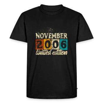Édition limitée Novembre 2006 Cadeau d’anniversaire - T-shirt Premium bio Homme - noir - Devant - Nico (187cm)