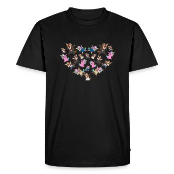 Unicorn Heart Fantasy Animal Gift Dabbing Unicorn - Men's Premium Organic T-Shirt - black - Front - Nico (187cm)