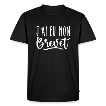 J'ai eu mon brevet | brevet des collèges - T-shirt Premium bio Homme - noir - Devant - Nico (187cm)