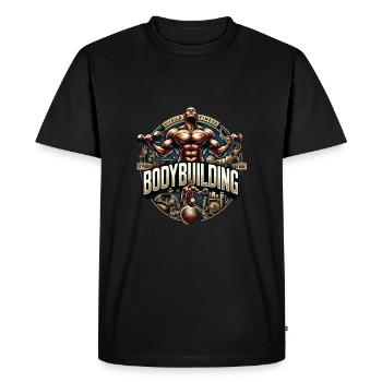 Fitness, Bodybuilding, Strength Training, Cardio - Men's Premium Organic T-Shirt - black - Front - Nico (187cm)