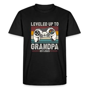 Ascended to Grandpa 2025 - Men's Premium Organic T-Shirt - black - Front - Nico (187cm)