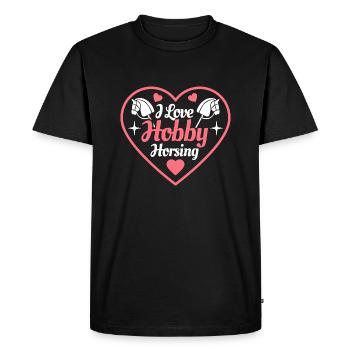 J’aime Hobby Horsing - Coeur - Hobby - T-shirt Premium bio Homme - noir - Devant - Nico (187cm)